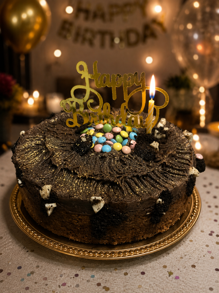 CAKE: makes any day better Birthday Chocolate Cake With Candle 768x1024